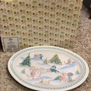 Precious moments winter scene platter
